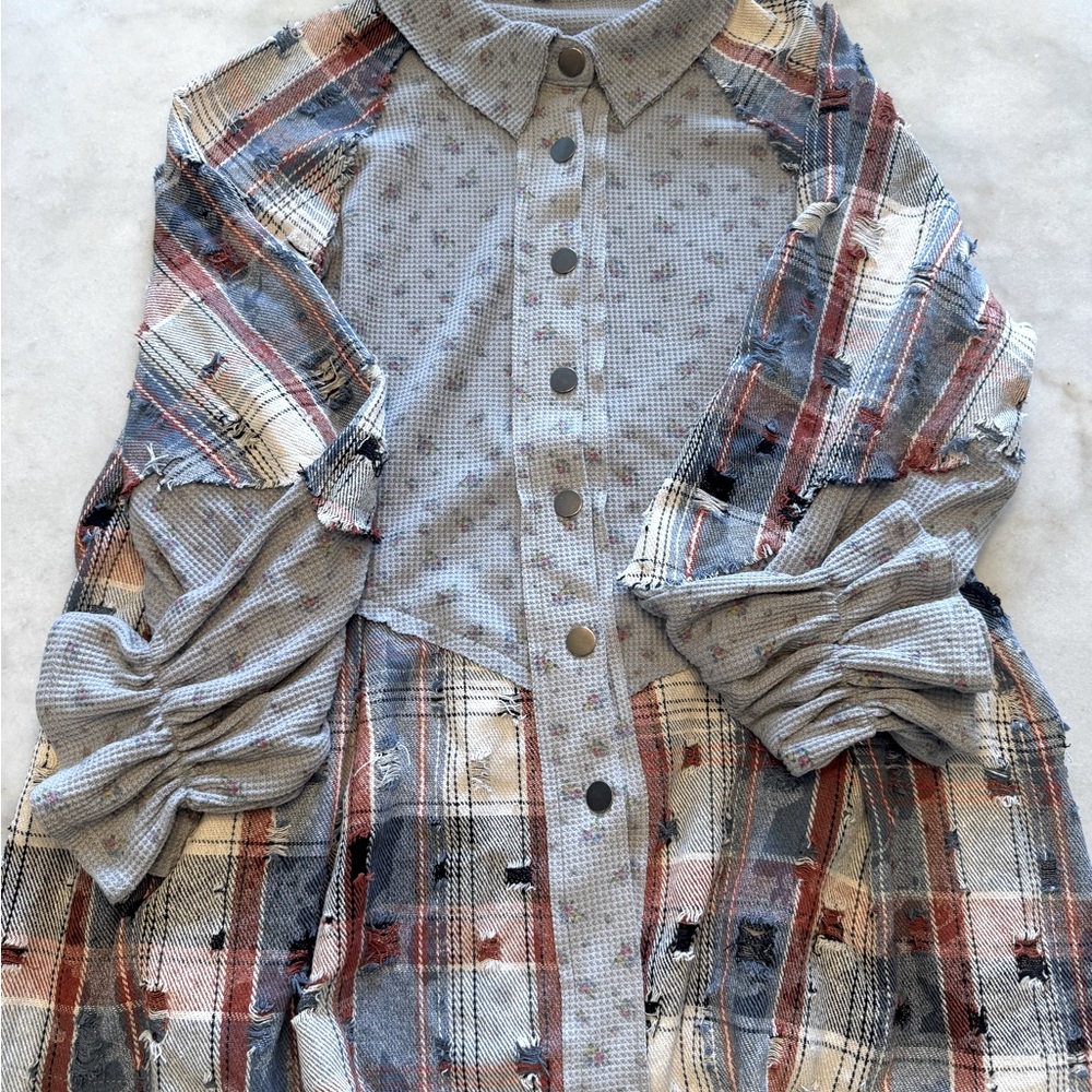 POL Plaid Over Sized Shacket
